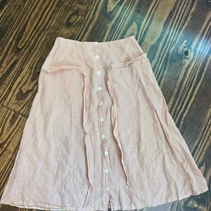 Women's Thrifted Pink Button-Down Skirt